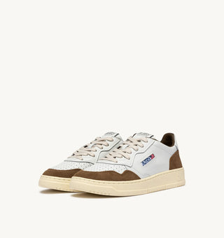 AUTRY MEDALIST LOW  WHITE LEATHER TOBACCO SUEDE - AULMFT17