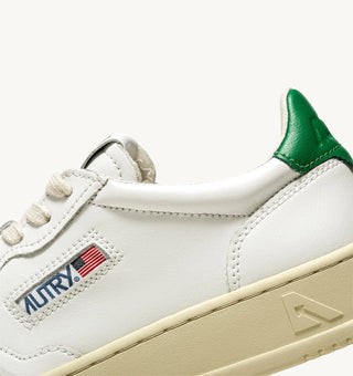 AUTRY MEDALIST LOW  WHITE GREEN LEATHER - AULMLL20