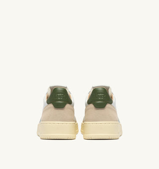 AUTRY MEDALIST LOW  WHITE LEATHER BRONZE GREEN SUEDE - AULMLS17