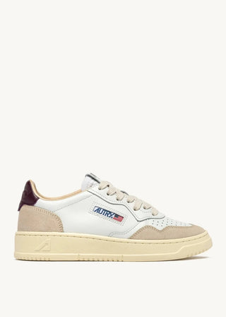 AUTRY MEDALIST LOW  WHITE LEATHER BRONZE GREEN SUEDE - AULMLS18
