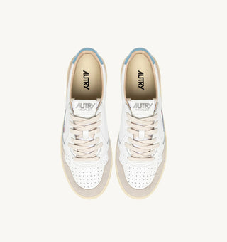 AUTRY MEDALIST LOW  WHITE FORGET LEATHER/BEIGE SUEDE - AULMLS12