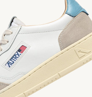 AUTRY MEDALIST LOW  WHITE FORGET LEATHER/BEIGE SUEDE - AULMLS12