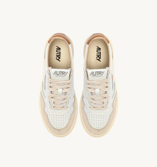 AUTRY MEDALIST LOW  WHITE LEATHER LION SUEDE - AULMLS16