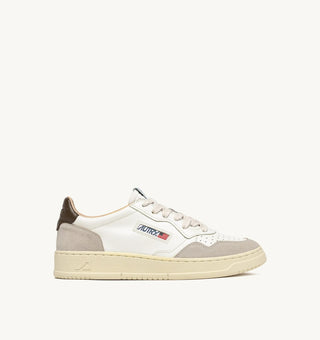 AUTRY MEDALIST LOW  WHITE TEAK LEATHER/BEIGE SUEDE - AULMLS15