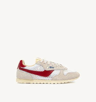 AUTRY WINDSPIN WHITE SAND RED MESH LEATHER - WSLWKD05