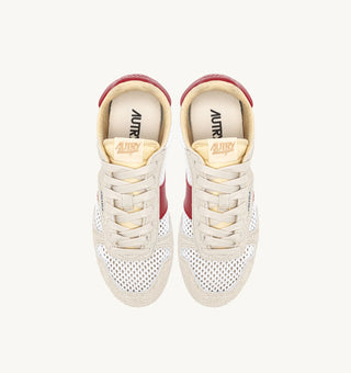 AUTRY WINDSPIN WHITE SAND RED MESH LEATHER - WSLWKD05