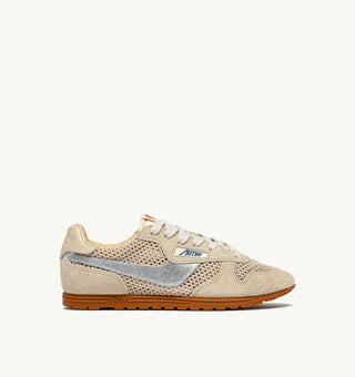 AUTRY WINDSPIN ECRU SILVER MESH LEATHER - WSLWKD06